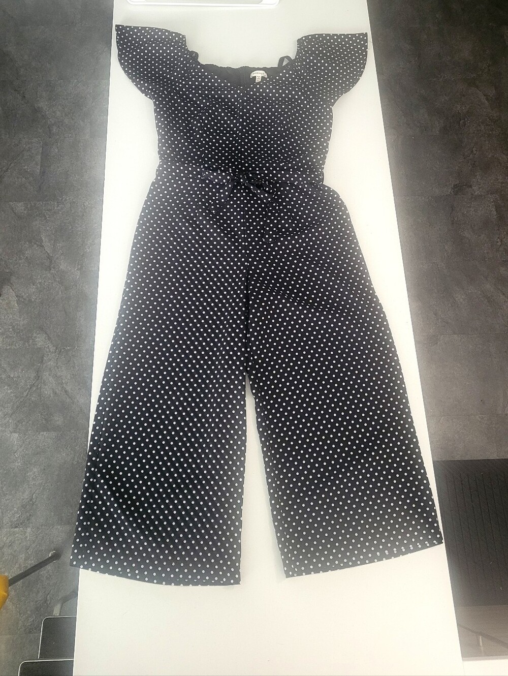 Polka Dot Cropped Wide-Leg Romper